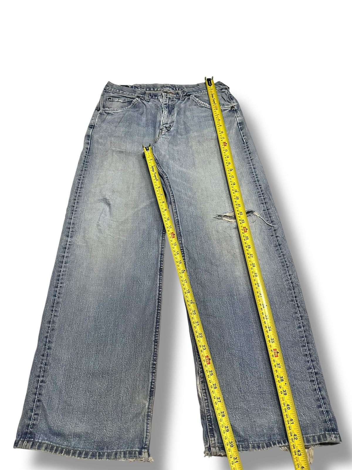 Vintage Lee Distressed Jeans Baggy Loose Style Faded Wash