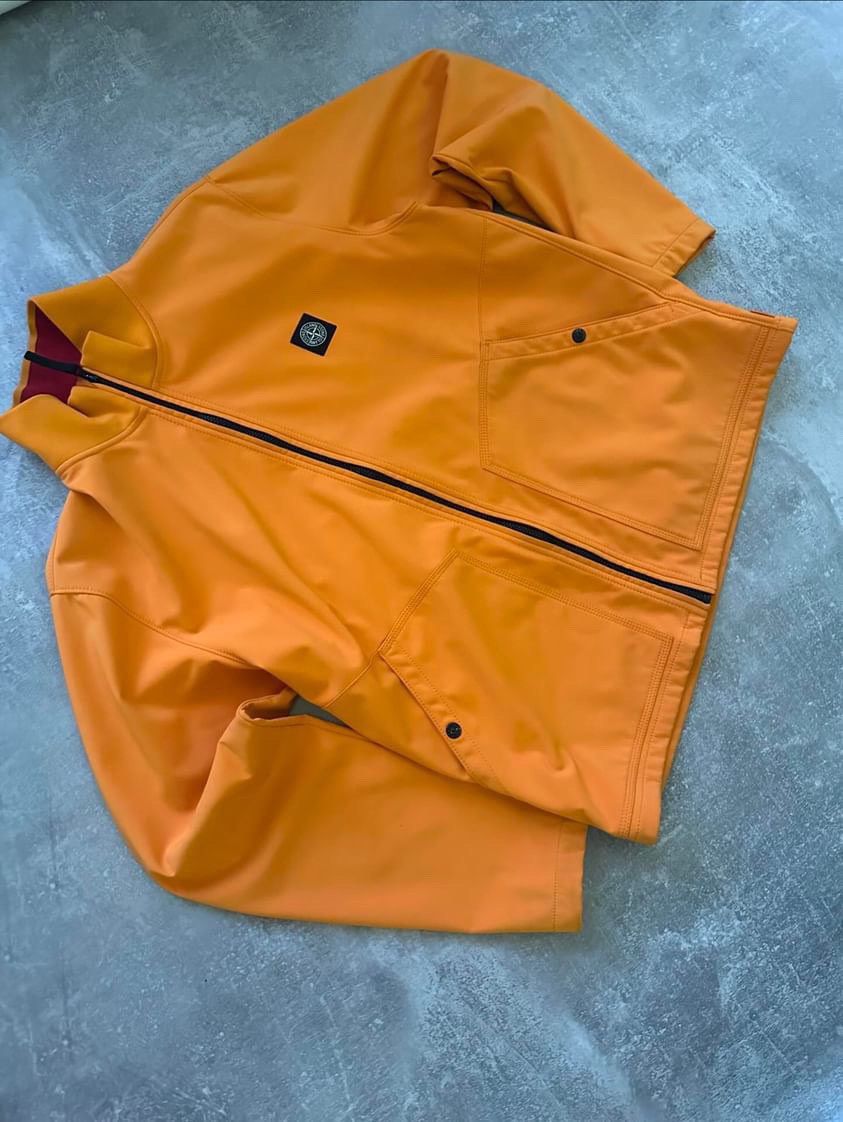 Image of Stone Island Soft Shell Jacket in Orange, Men's (Size 2XL)