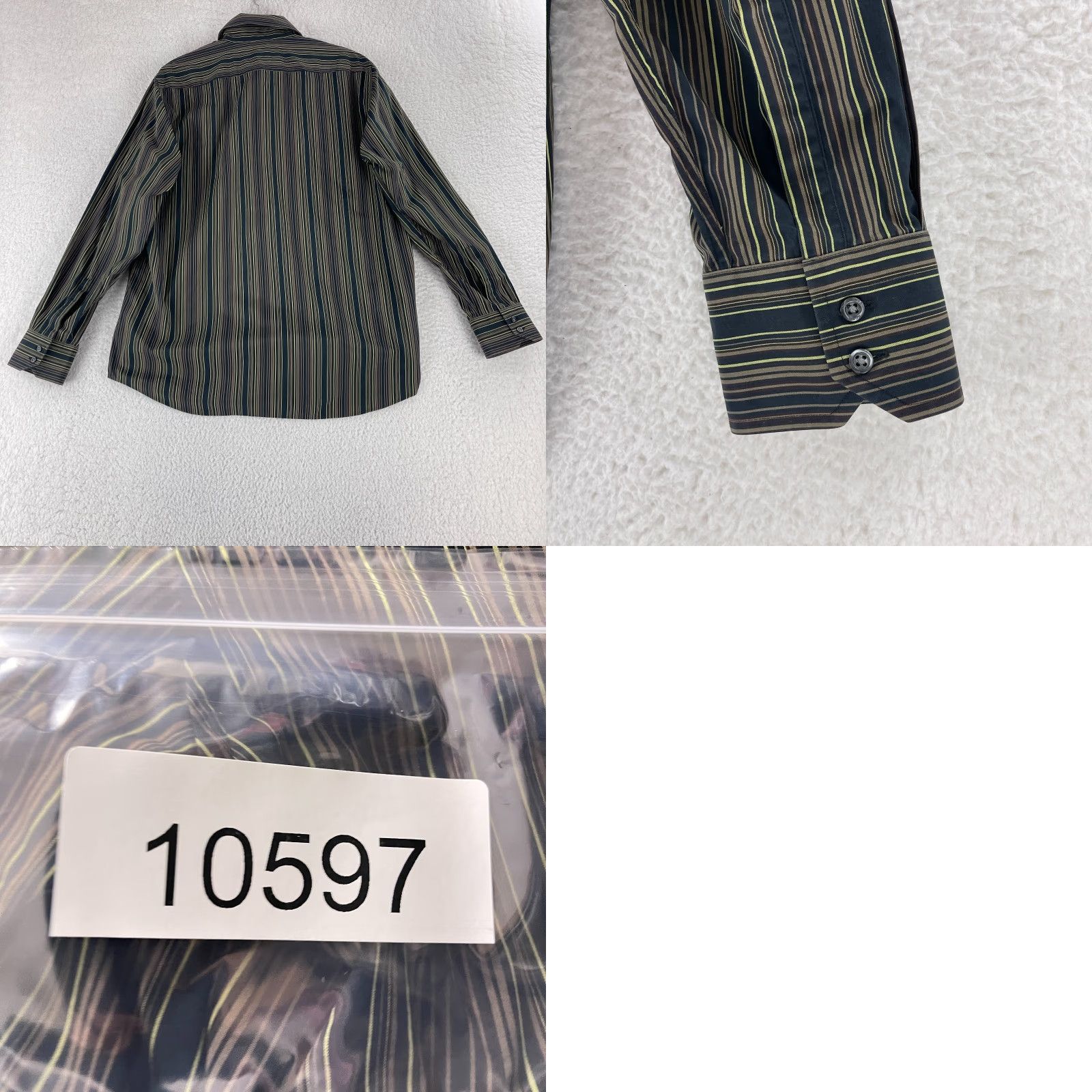Hugo Boss **Hugo Boss Mens XL Brown Striped Long Sleeve Button-Up Dress Shirt** User: **Hugo Boss Mens Size XL Brown Striped Long Sleeve Button-Up Dress Shirt** Size 46R - 9 Thumbnail