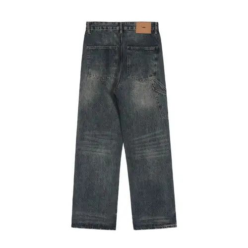 Japanese Brand × Jean Washed distressed American high street loose straight jeans Size US 34 / EU 50 - 2 Thumbnail