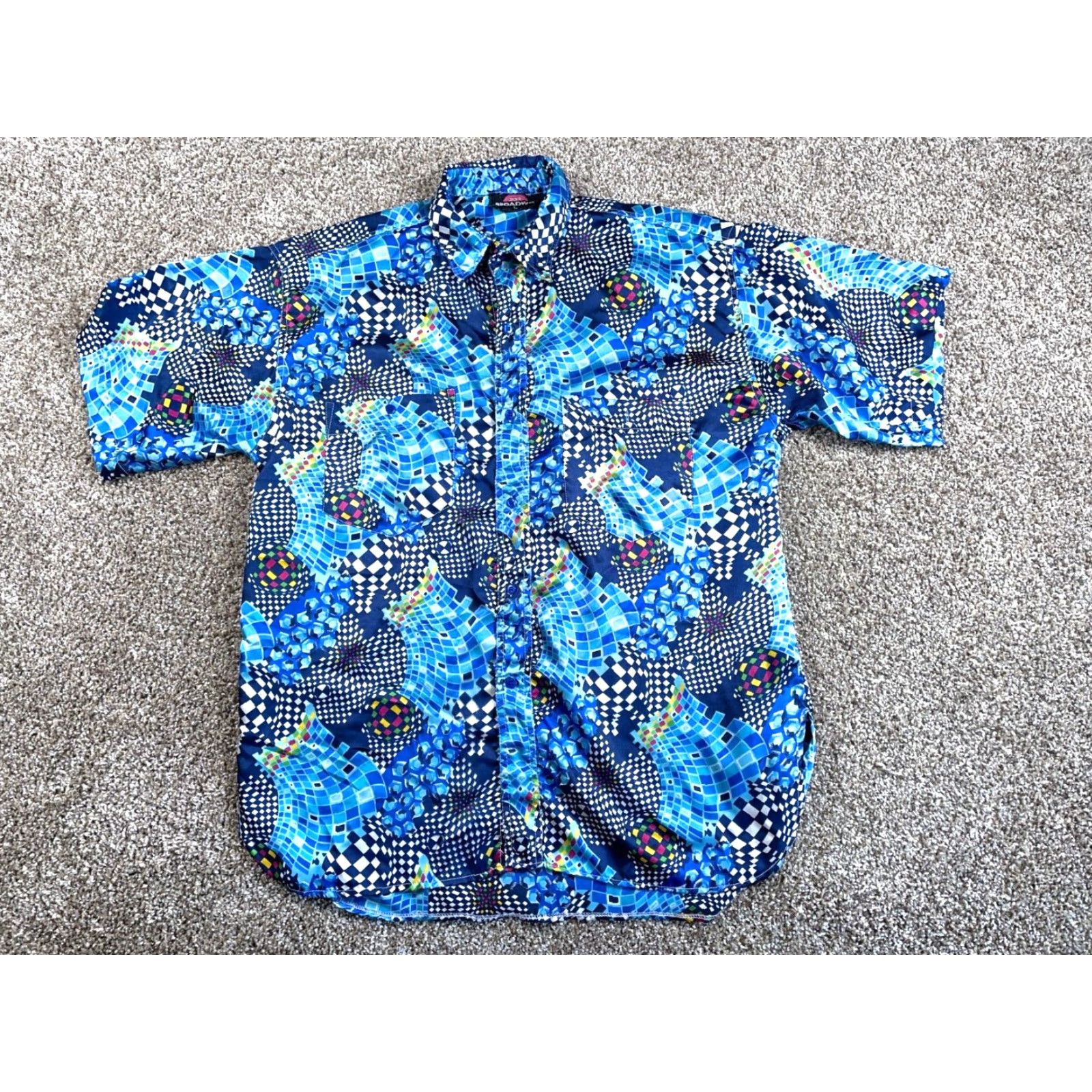 Vintage VINTAGE VTG 233 Broadway Abstract Pattern Shirt Adult Large Blue Disco Hippie Relaxed Size US L / EU 52-54 / 3 - 2 Thumbnail
