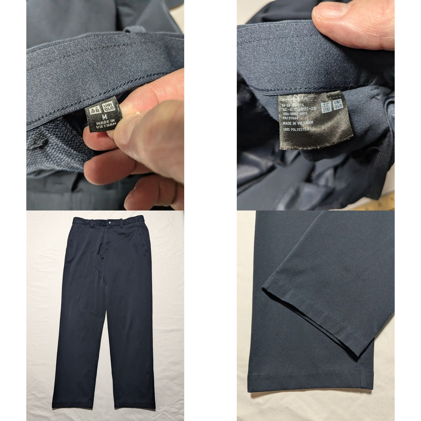 Uniqlo UNIQLO Women Medium Navy Polyester Chino Pants shirts? Size 32" / US 10 / IT 46 - 8 Thumbnail
