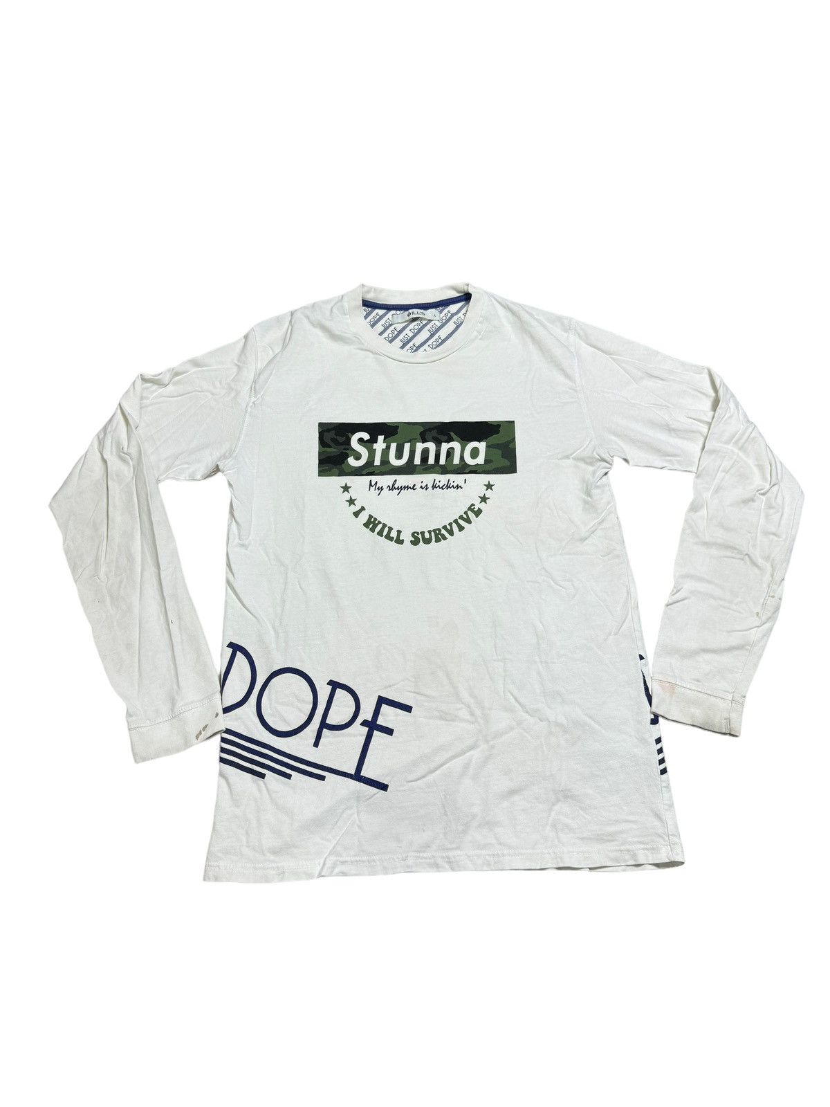 image of Vintage Ill’S Stunna Just Dope Longsleeve in White, Men's (Size Large)