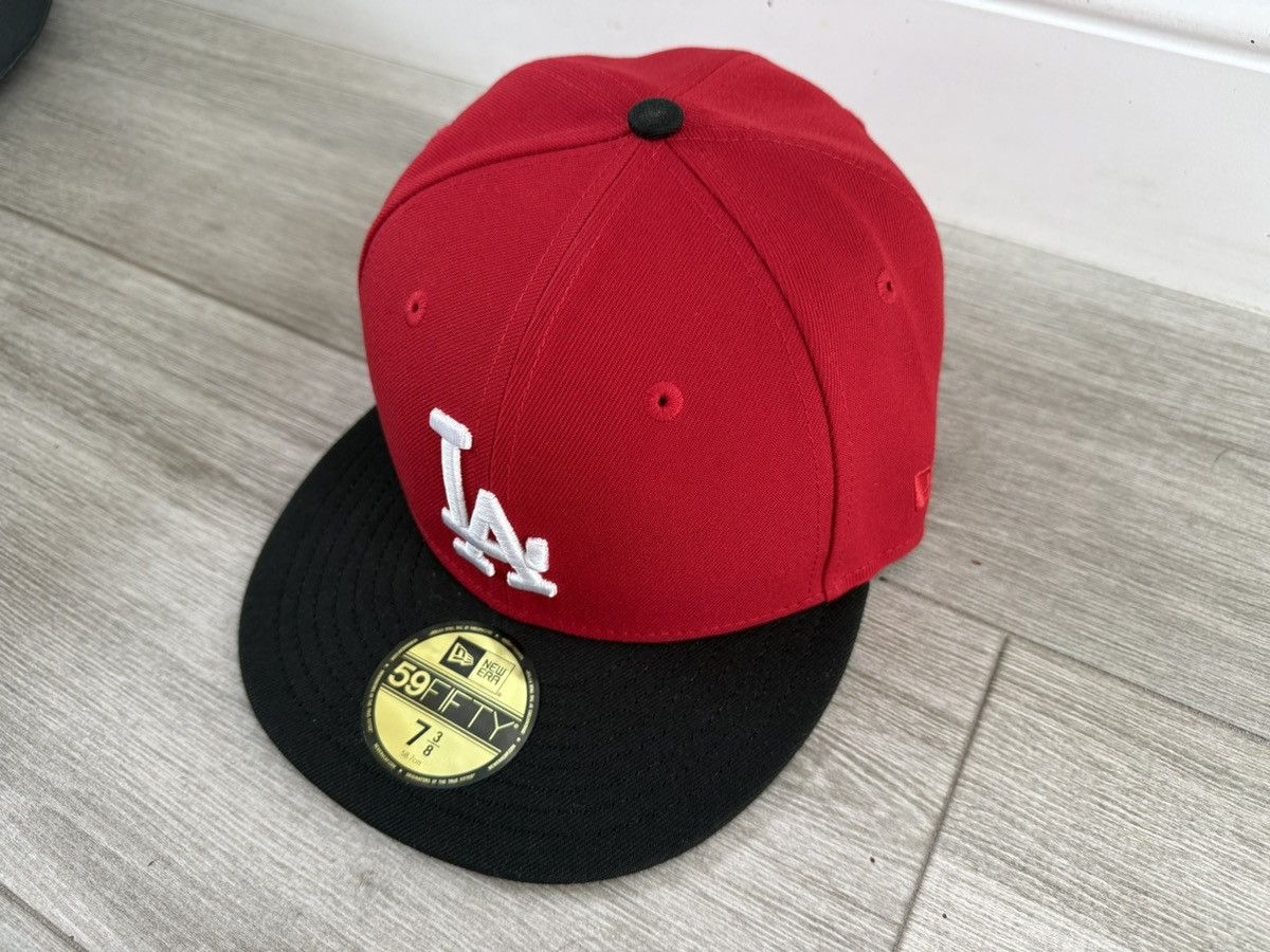 New Era Los Angeles Dodgers Hat Club New Era Red Black Fitted 7 3/8 Size ONE SIZE - 5 Thumbnail