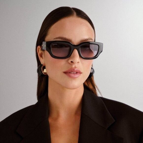 Gucci Gucci GG1558SK 002 Sunglasses Havana Square Frame, Brown Size ONE SIZE - 3 Thumbnail