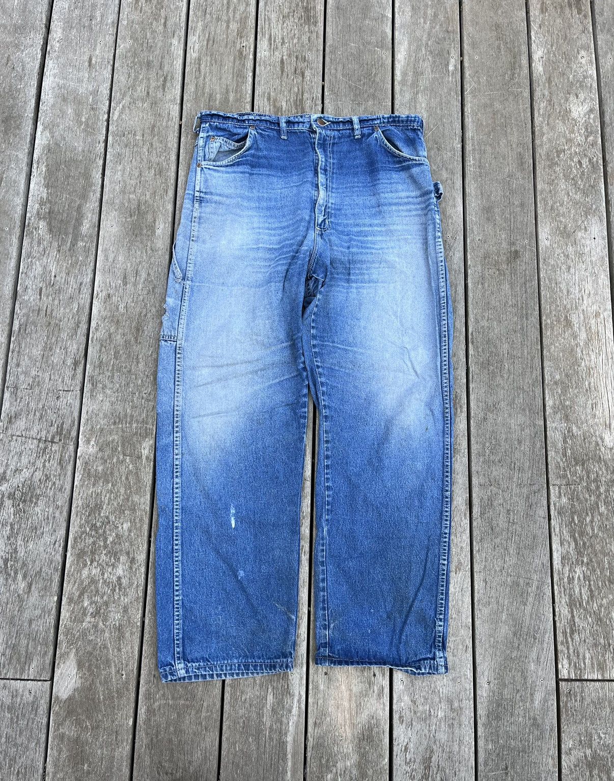 Vintage Vintage 70s Faded Whiskering Big Yank Denim Carpenter