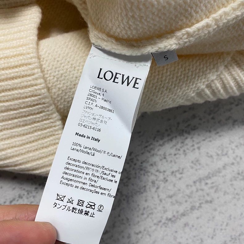 Loewe LOEWE White embroidered water diamond logo wool sweater Size S / US 4 / IT 40 - 3 Thumbnail
