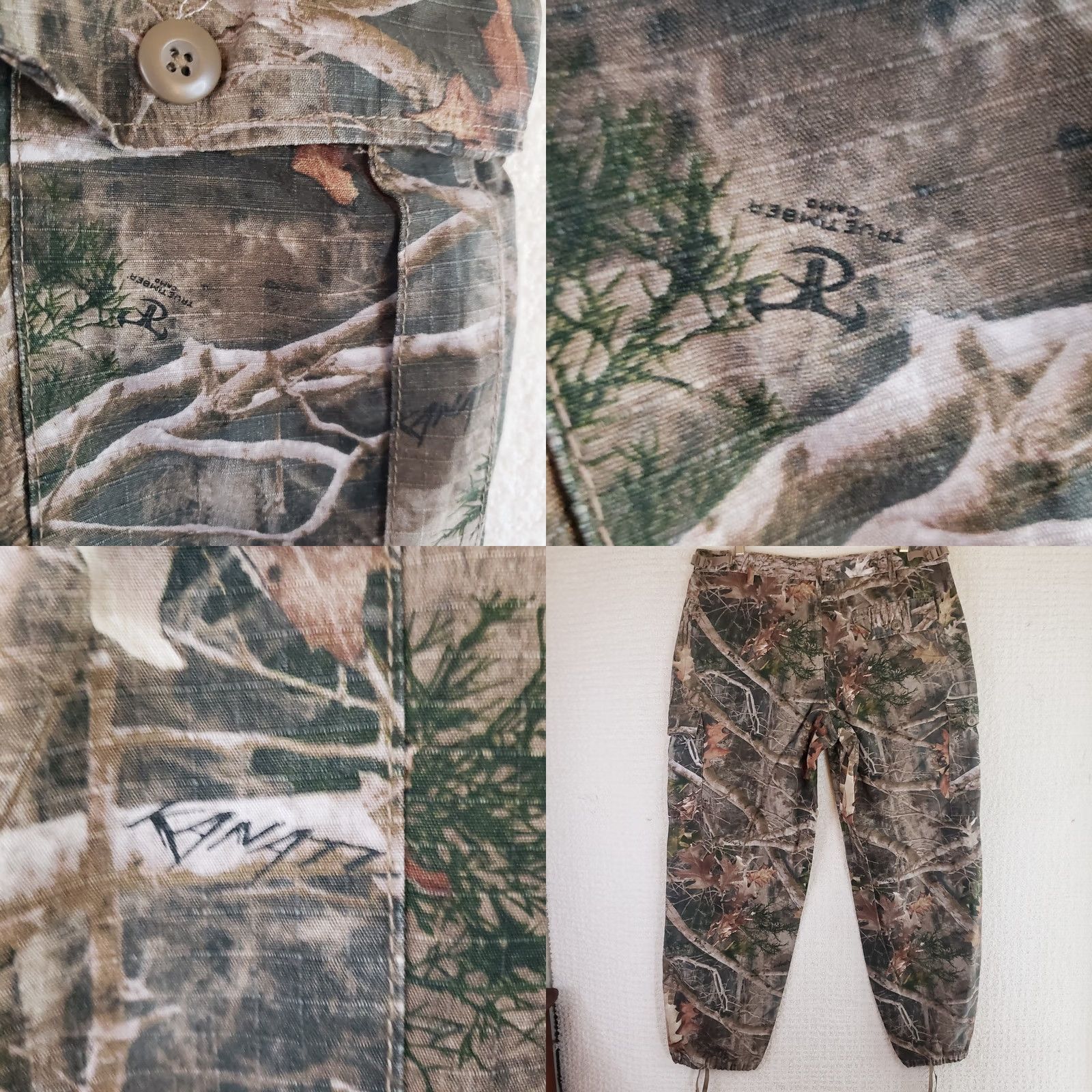 Hunter Ridge Hunter Pants Mens Large Brown TrueTimber Camouflage Cargo Straight Leg Tie Size US 33 - 8 Thumbnail