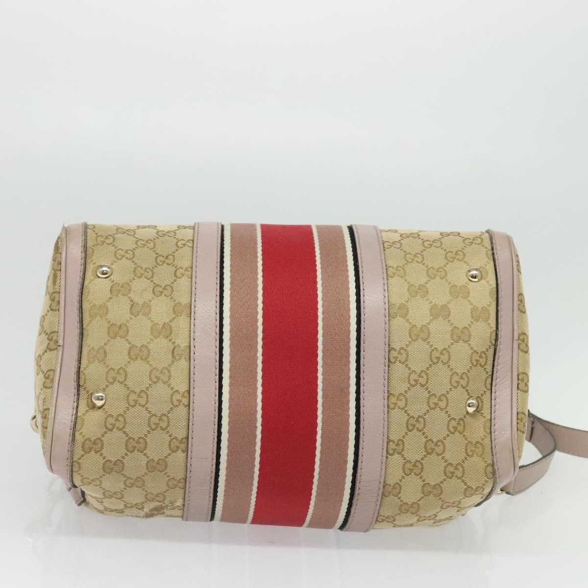Gucci GUCCI GG Canvas Sherry Line Hand Bag Beige Gold Size ONE SIZE - 11 Thumbnail