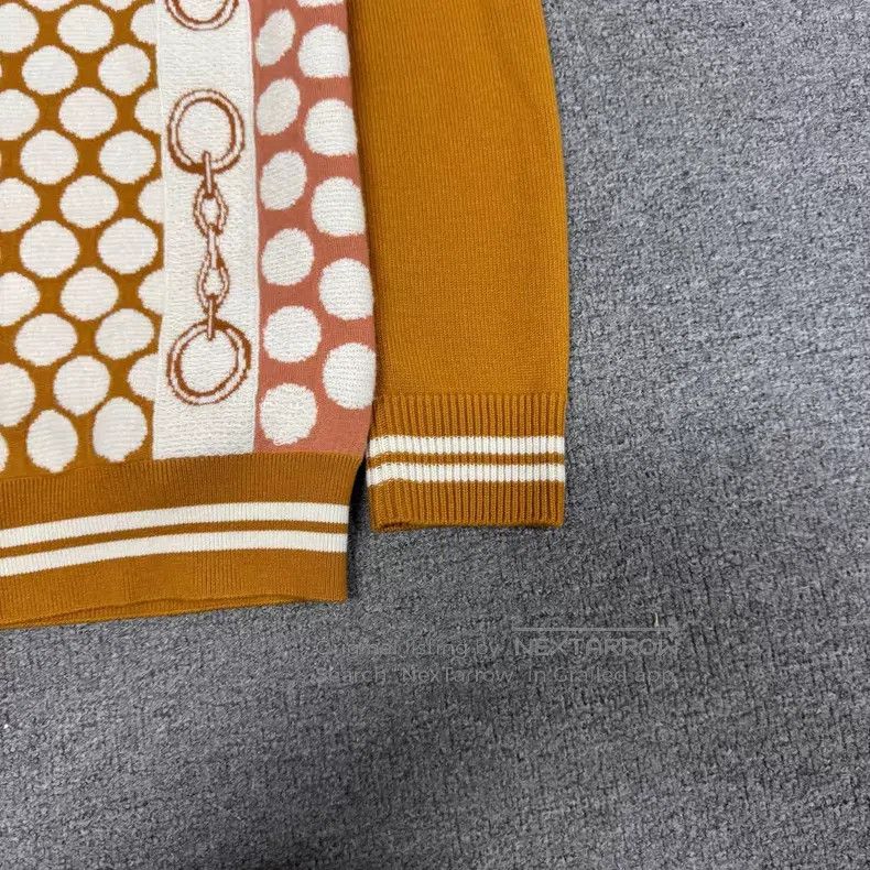 Hermes Hermes Horse-bit Polka Dot Jacquard V-neck Knit Cardigan Size XS / US 0-2 / IT 36-38 - 4 Thumbnail