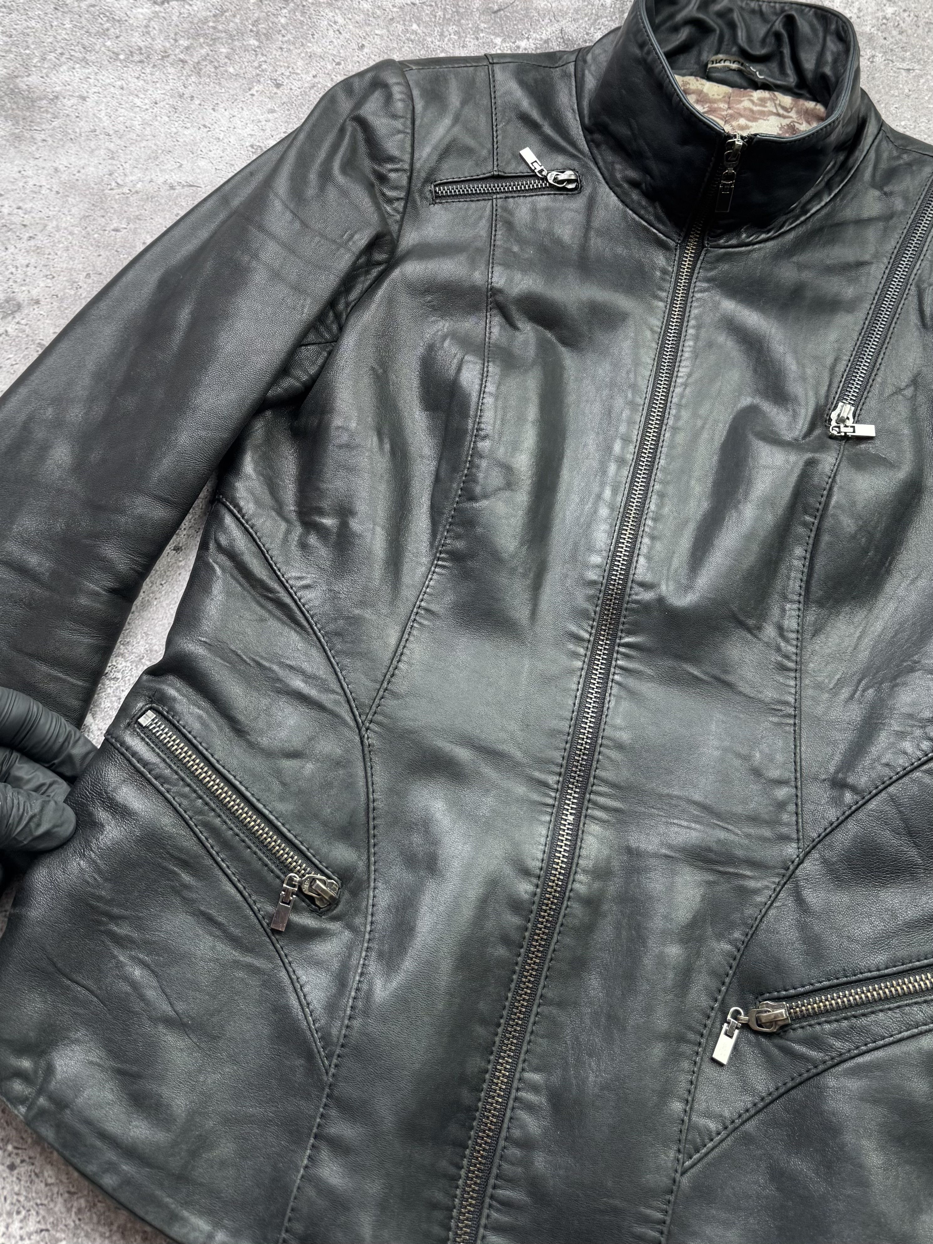 Vintage Vintage Cropped Leather Jacket With Zipper C640(V35) Size M / US 6-8 / IT 42-44 - 4 Thumbnail