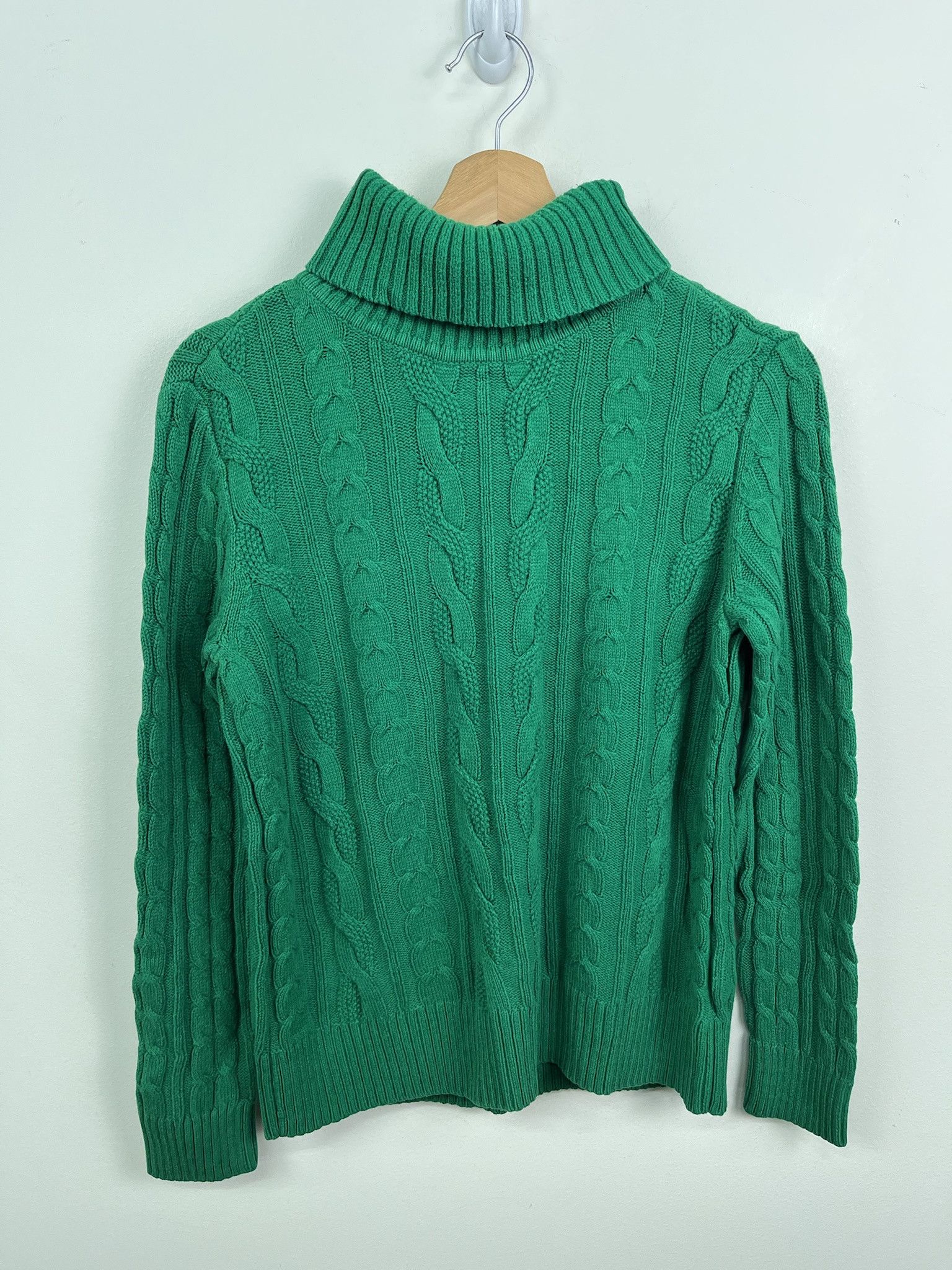 Other Vintage Green Cableknit Turtleneck Knit Sweater Size S Size US S / EU 44-46 / 1 - 1 Thumbnail