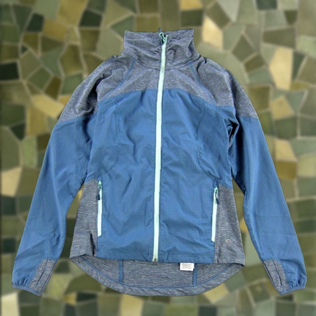 Mountain Hardwear VINTAGE Mountain Hardwear Windbreaker Jacket Women Medium Blue Grey Stretch Zip Running Hiking Windbreaker Jacket Size M / US 6-8 / IT 42-44 - 1 Thumbnail