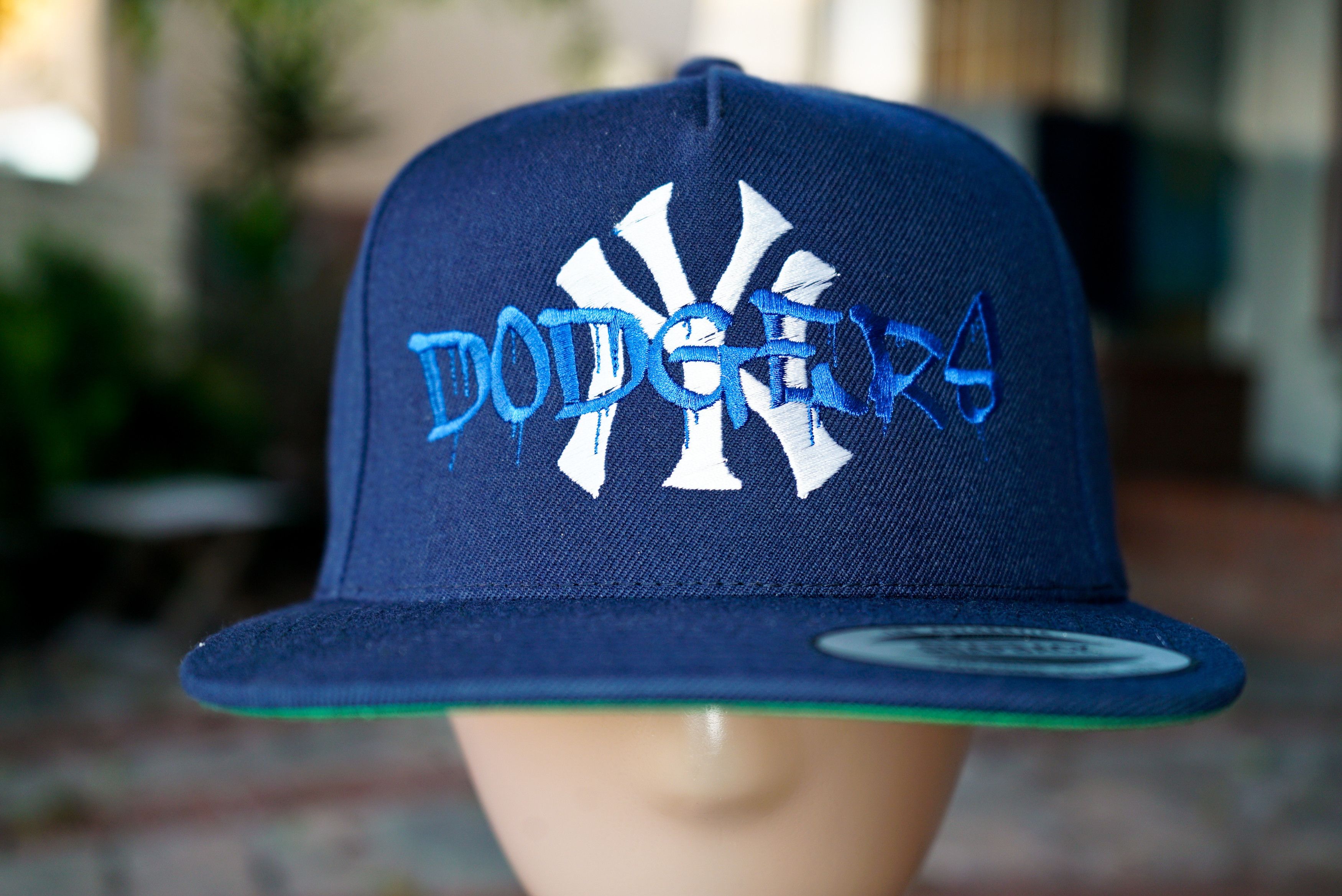 Handmade LA Dodgers Graffiti Over NY Yankees World Series Hat Size ONE SIZE - 1 Thumbnail