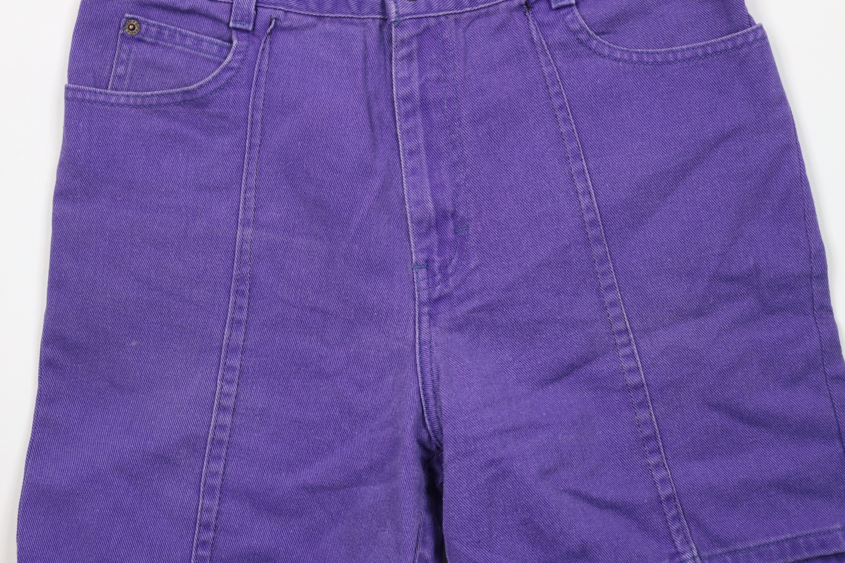 Vintage Vintage 90s Streetwear Denim Jean Shorts Jorts Purple USA Size 29" - 3 Thumbnail