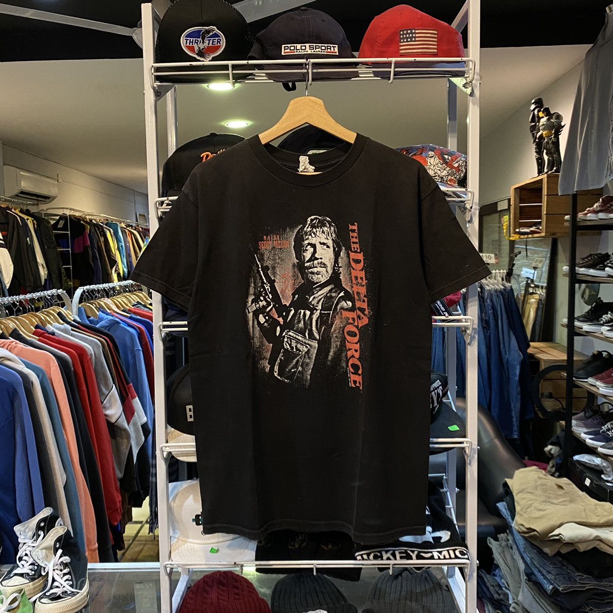 Vintage 2011 Chuck Norris Movie Band The Delta Force Tee, image size:1204x1204