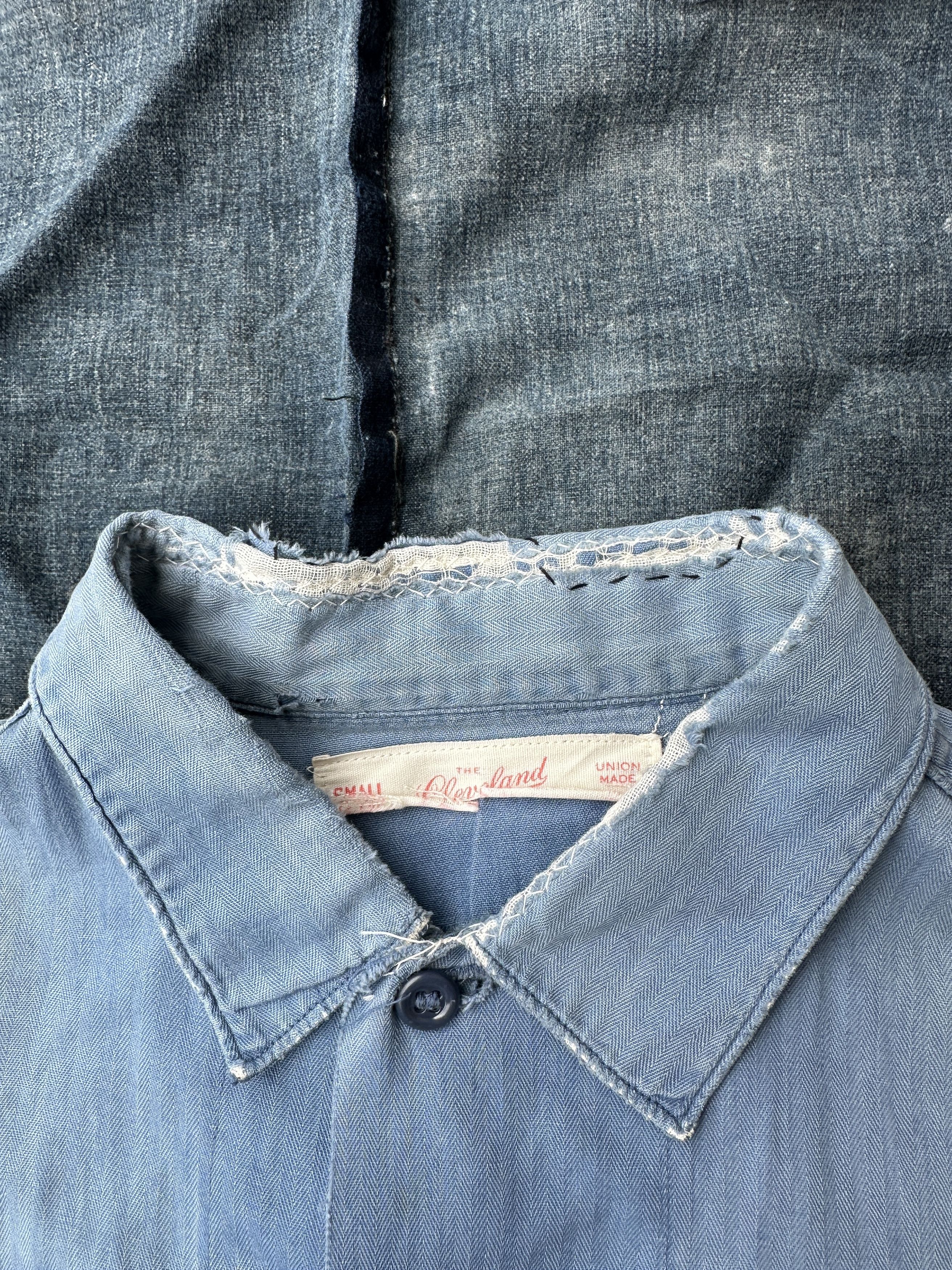 Vintage 40s-50s Herringbone HBT Boro zombie trashed Twill painter Size US M / EU 48-50 / 2 - 8 Thumbnail