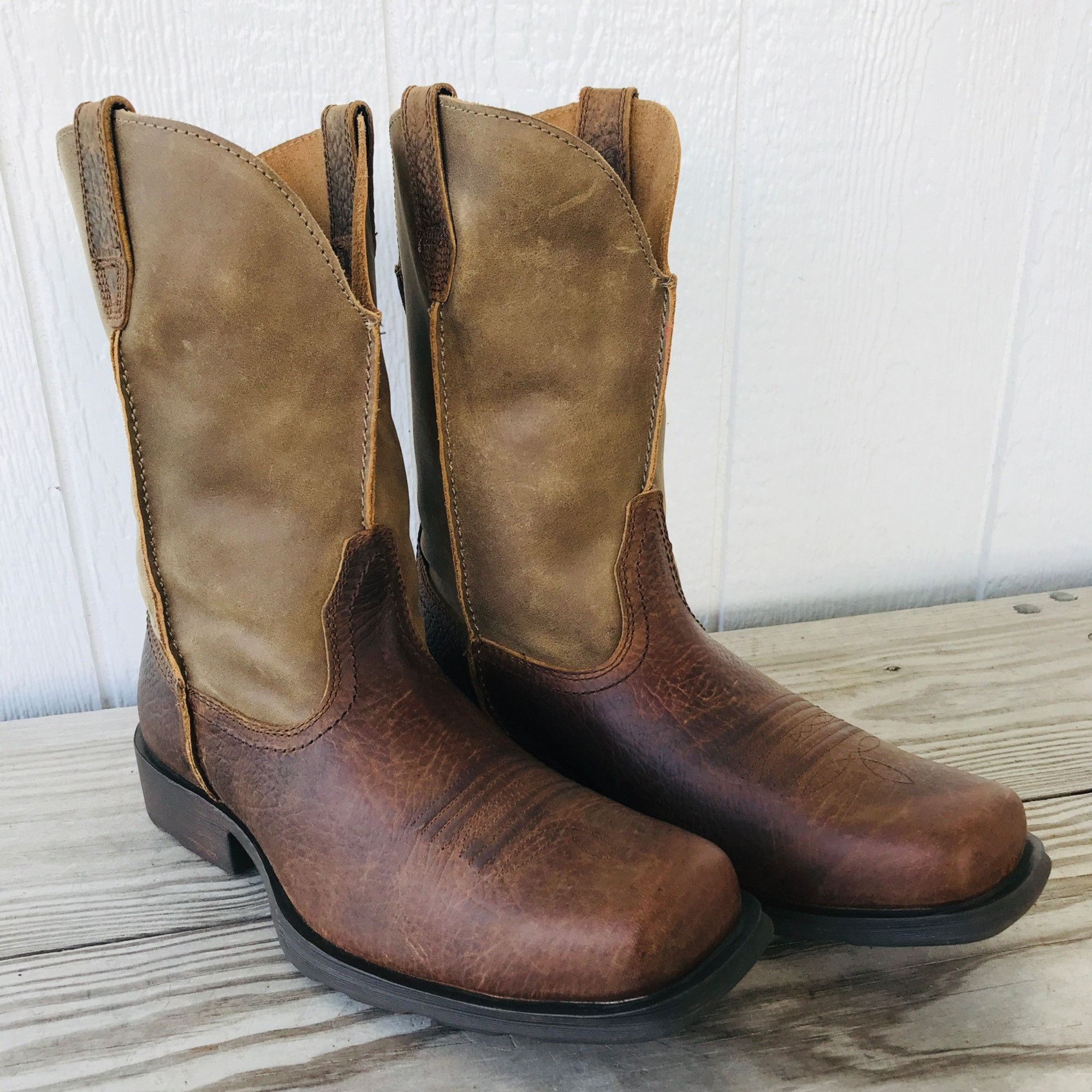 image of Ariat Rambler Mens Brown Leather Cowboy Western Boots 11 D