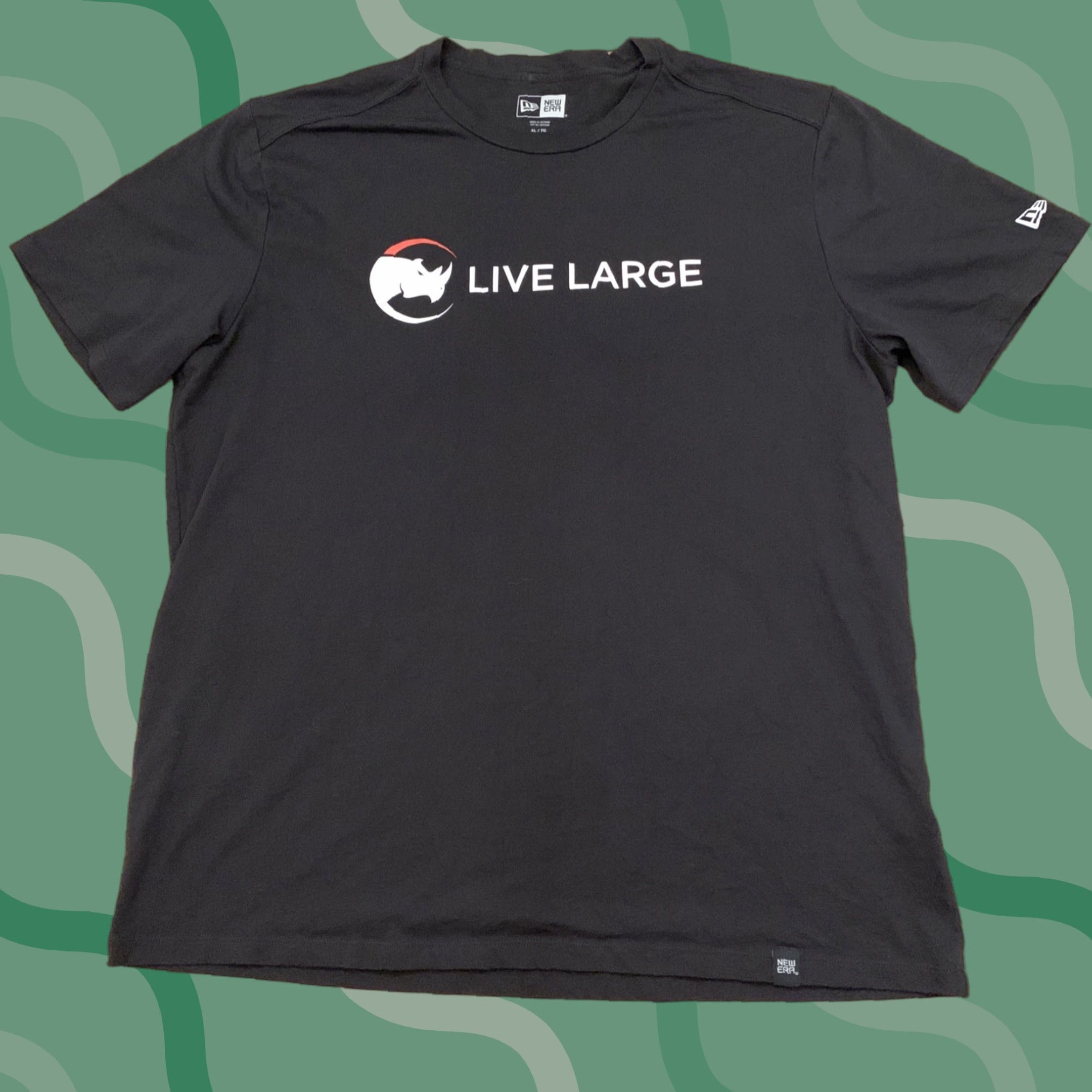 New Era New Era Rhino Shirt Men XL Black Live Large Fitness EUC Size US XL / EU 56 / 4 - 1 Thumbnail