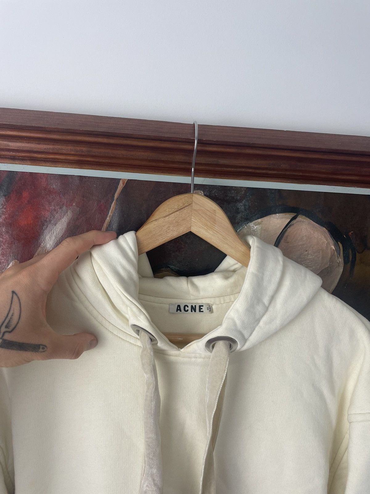 Acne Studios Acne Studio Cropped Boxy Oversize Hoodie Beige Designer Size US XS / EU 42 / 0 - 4 Thumbnail