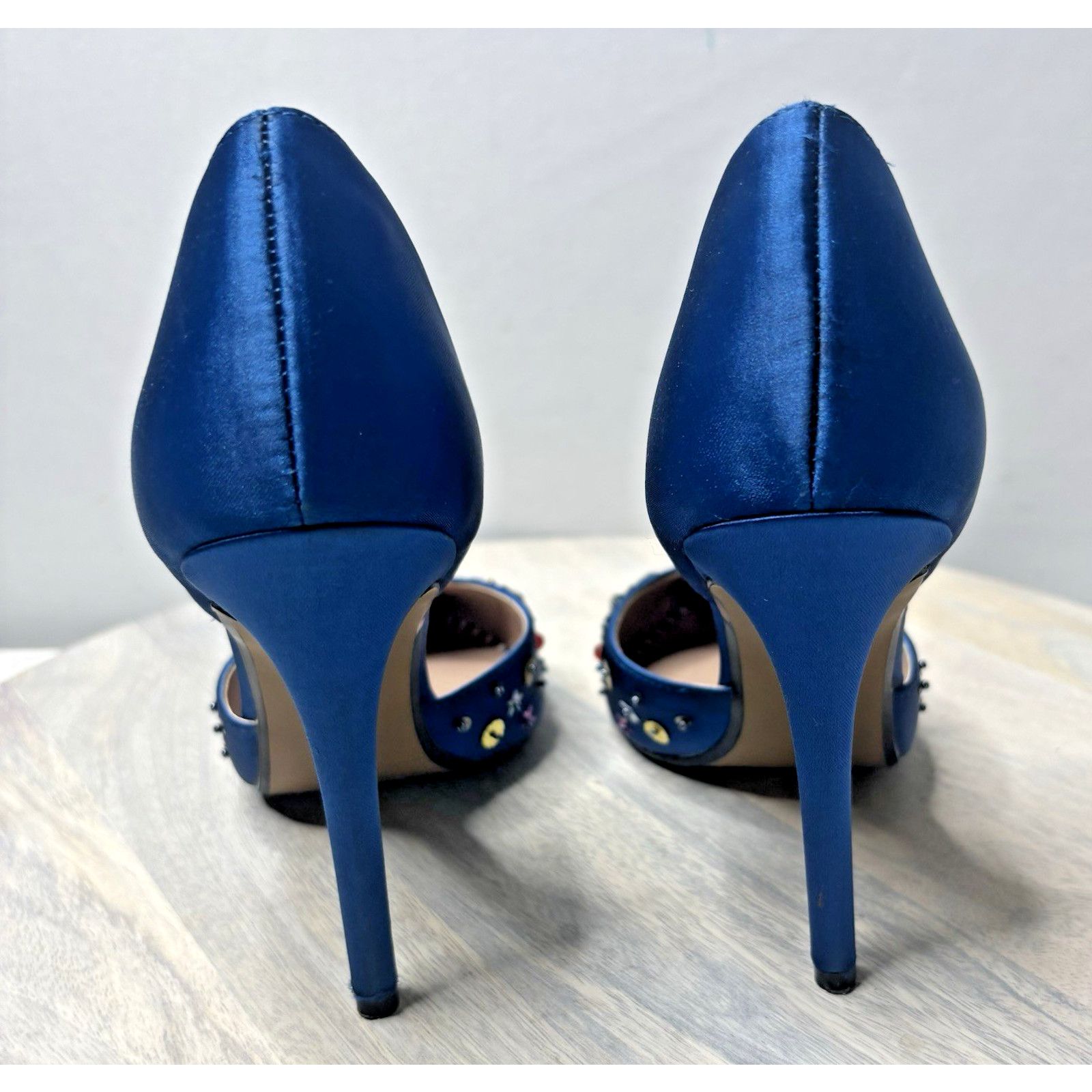 Betsey Johnson Betsey Johnson Mayson Heels Sz 6 Blue Satin Jeweled Pumps Size US 6 / IT 36 - 6 Thumbnail