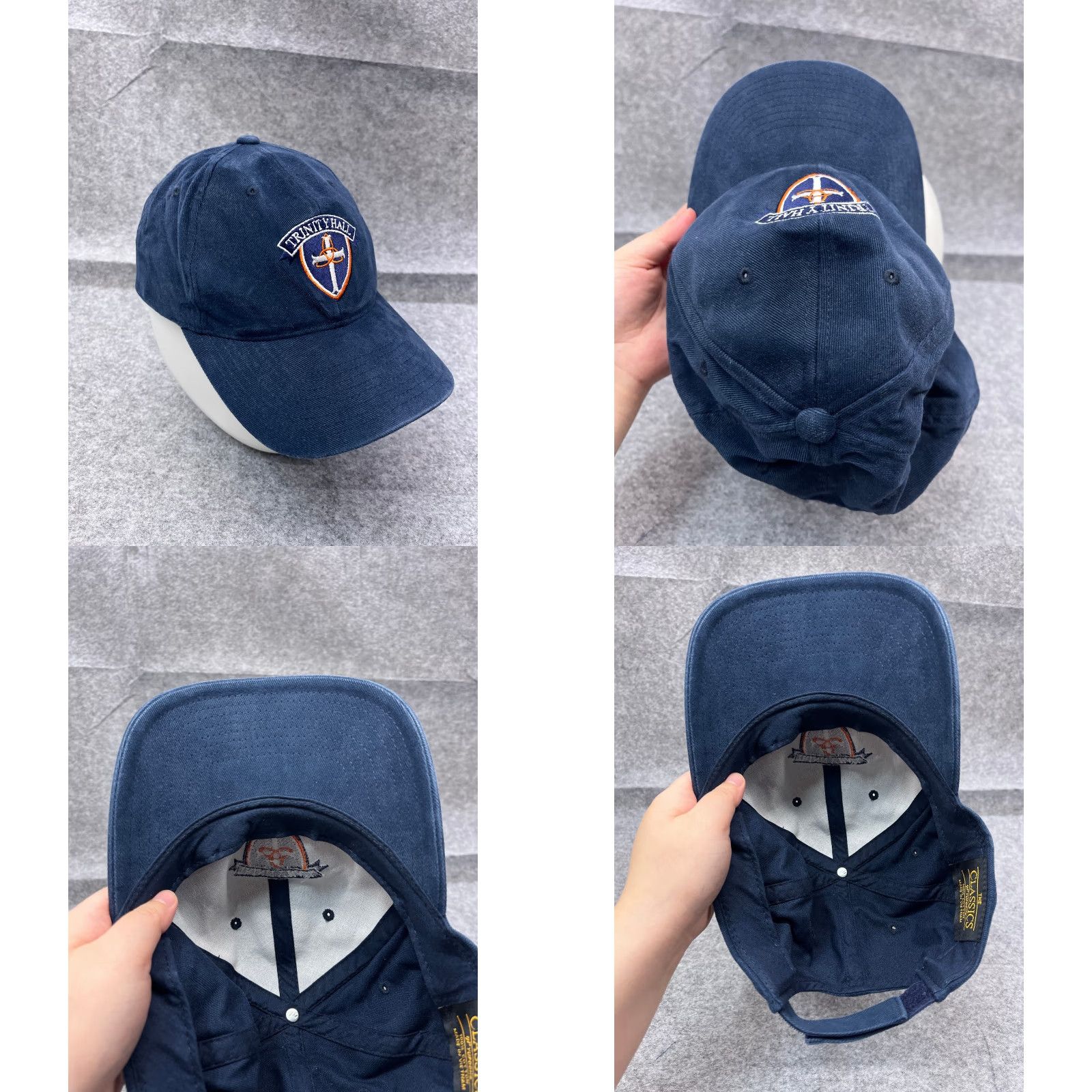 Vintage Yupoong Hat Cap Strap Back Adult One Size Blue Cotton Trinity Hall School Size ONE SIZE - 8 Thumbnail