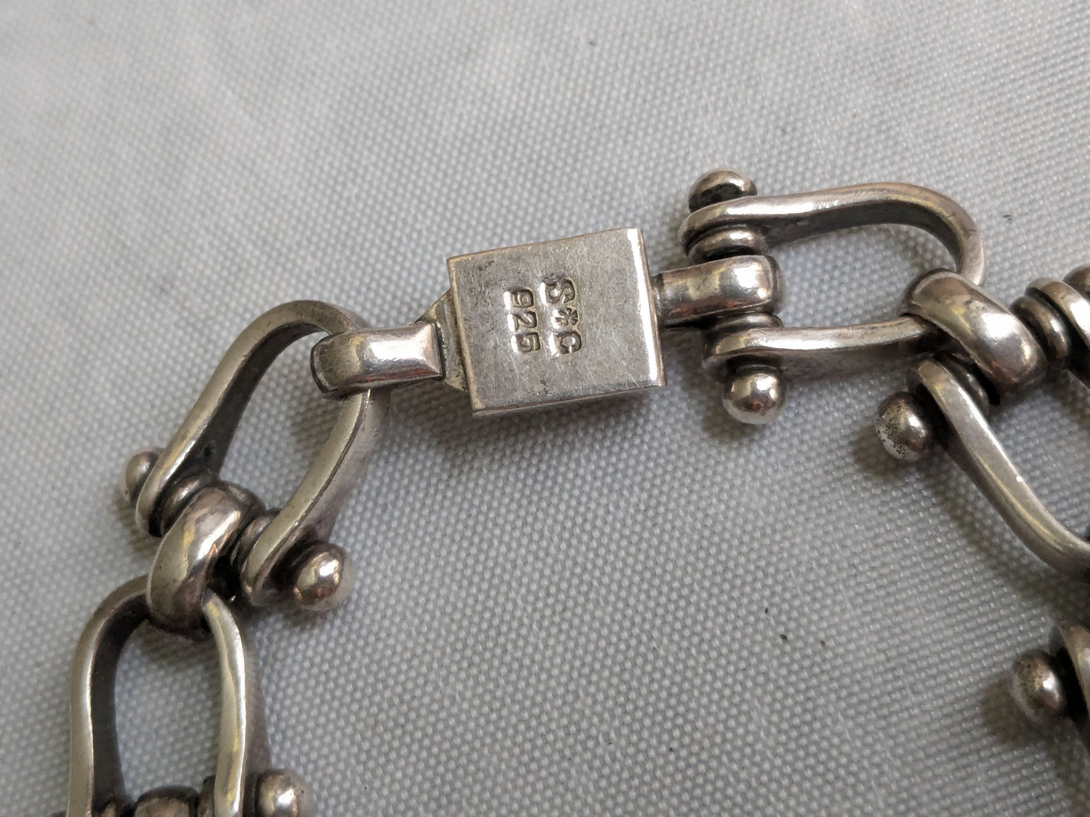 Jewelry Vintage Sterling Silver Bracelet Taxco Equestrian 7" Size ONE SIZE - 11 Thumbnail