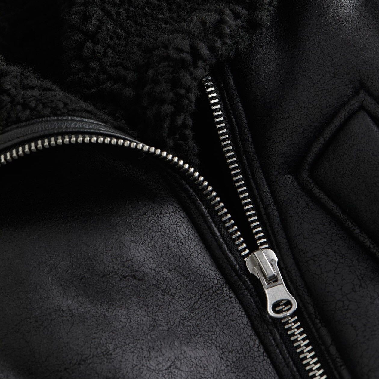 Japanese Brand H&M Double Collar Lined Fleece Black Jacket Size US S / EU 44-46 / 1 - 8 Thumbnail