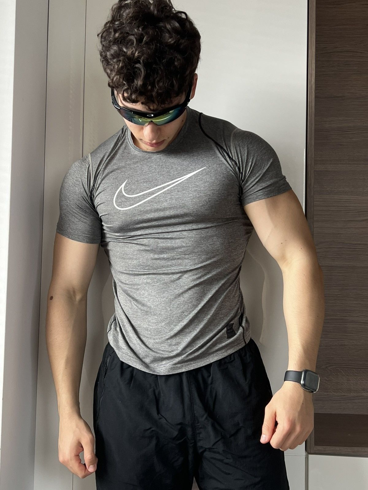 Nike ‼️Nike Pro Combat Big Logo Dri-Fit Fitted Termo T-Shirt‼️ Size US XL / EU 56 / 4 - 6 Thumbnail