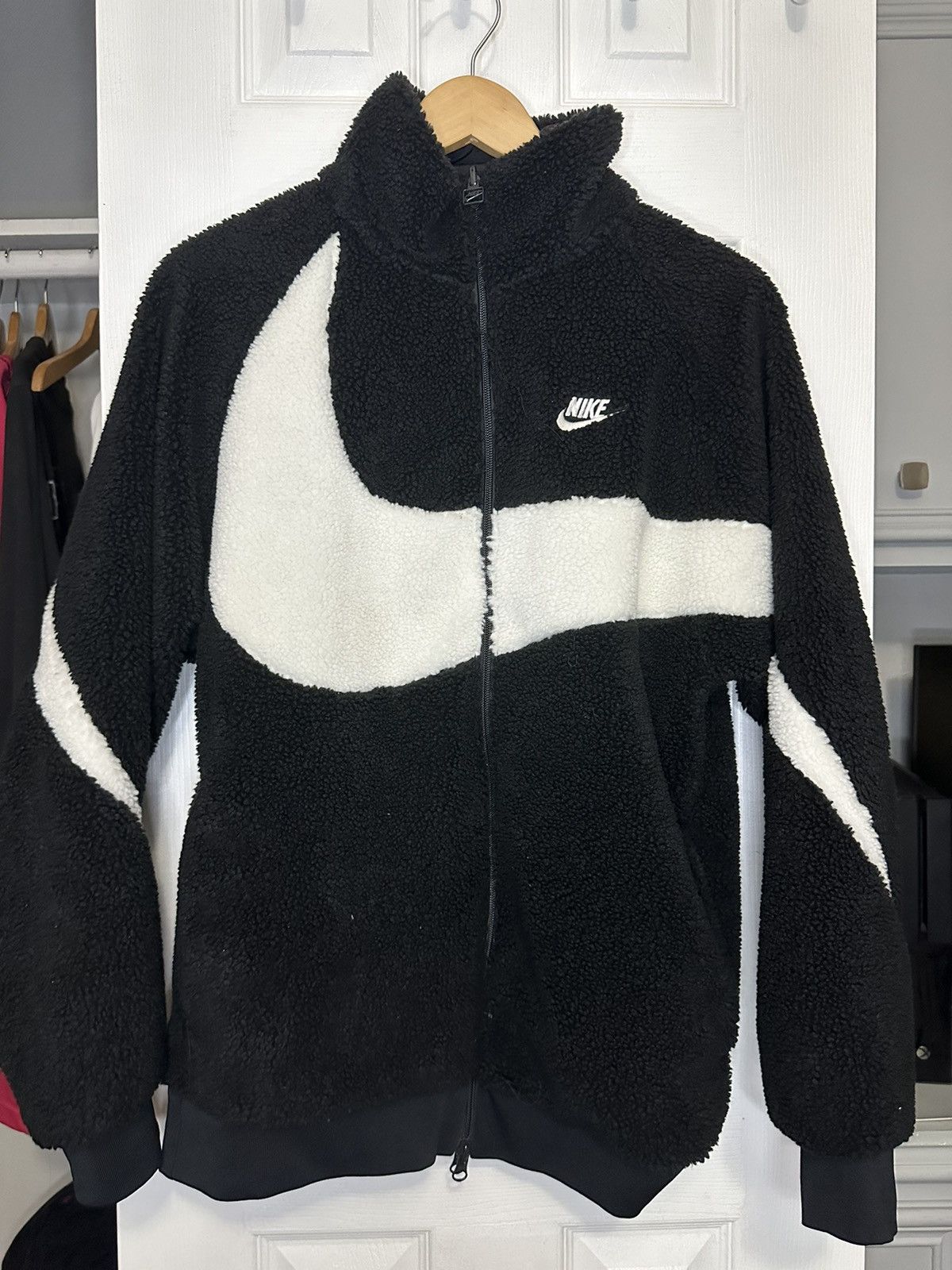 Nike Nike Big Swoosh Reversible Boa Fleece Jacket Grailed