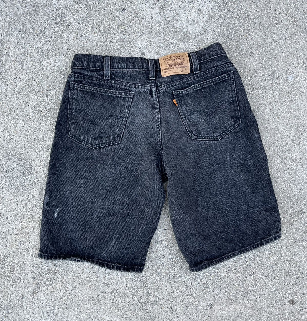 Levi's × Vintage Vintage Orange Tab Levi’s 550 Black Jean Shorts Denim Jorts Size US 29 - 12 Thumbnail