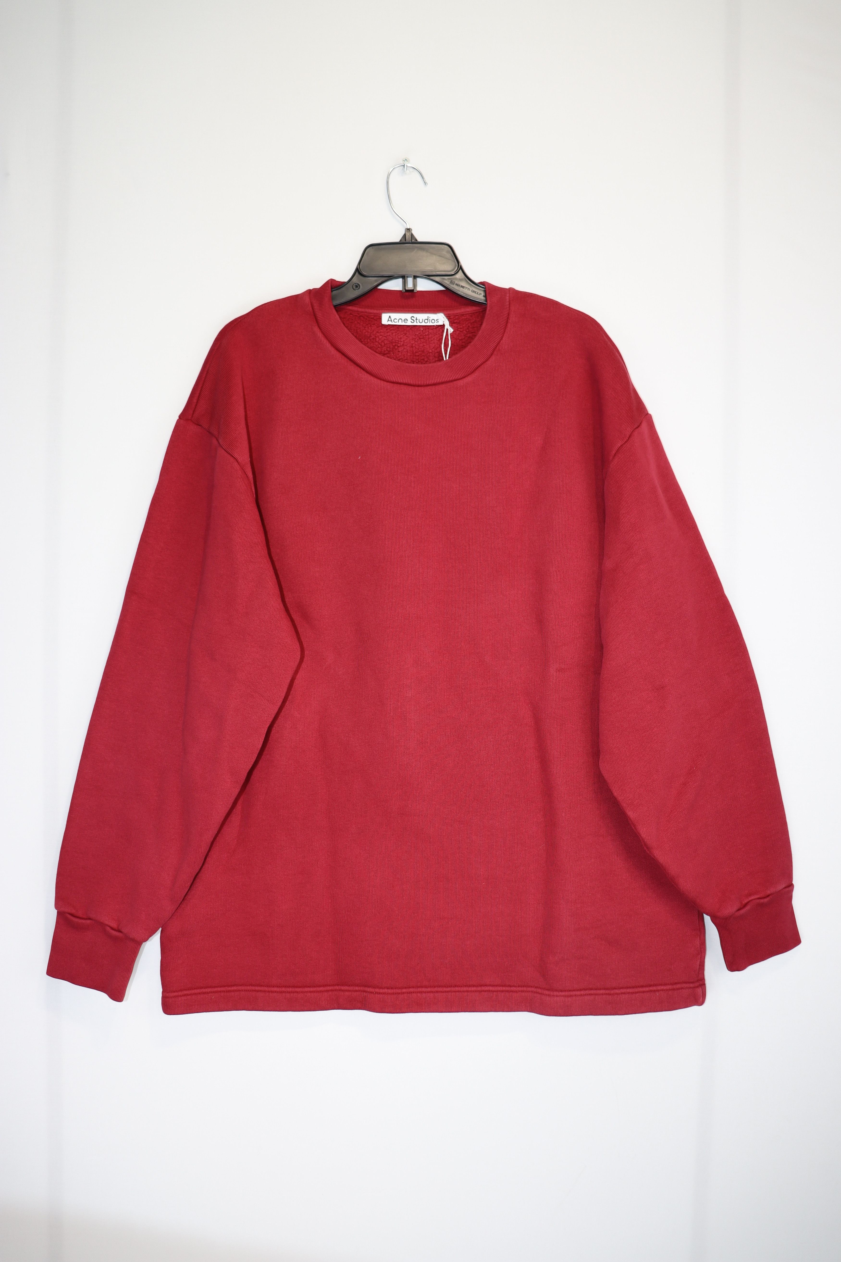 Acne Studios o1rshd1 Finn Back Logo Crewneck Sweater in Burgundy Size US M / EU 48-50 / 2 - 2 Thumbnail