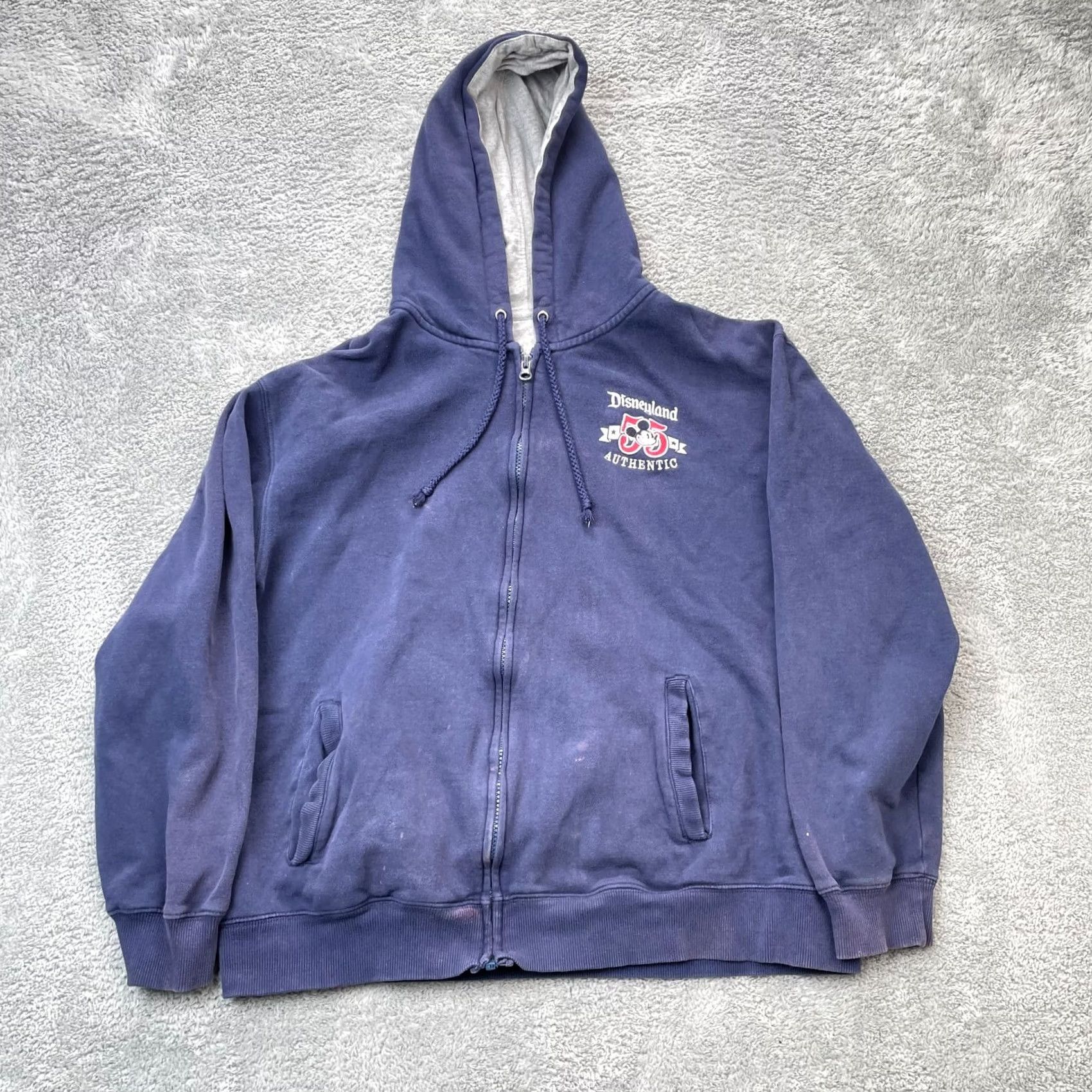 Disney Disney Hoodie Mens Medium Blue Disneyland 1955 Embroidered Full Zip Size US M / EU 48-50 / 2 - 3 Thumbnail