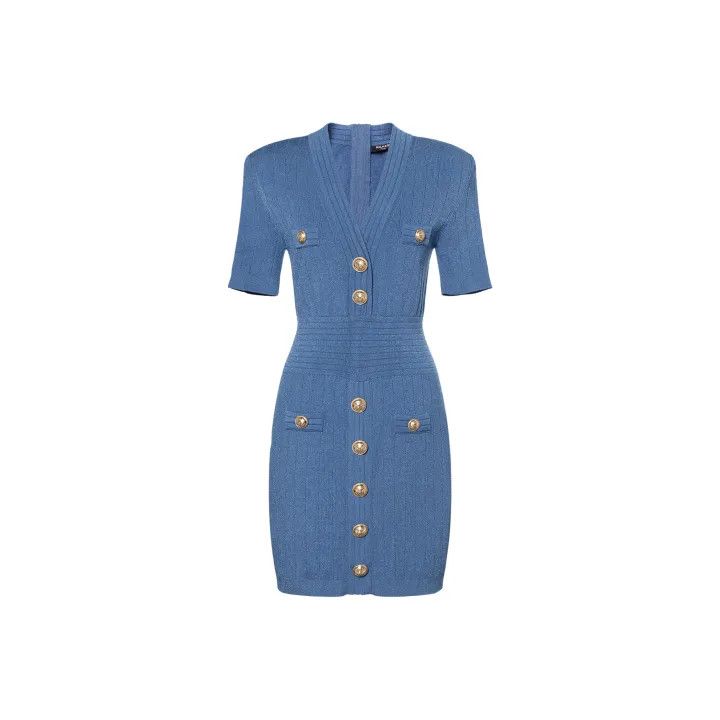 Balmain Balmain SS23 Short Sleeve Buttoned Dress 0079 Size M / US 6-8 / IT 42-44 - 1 Thumbnail
