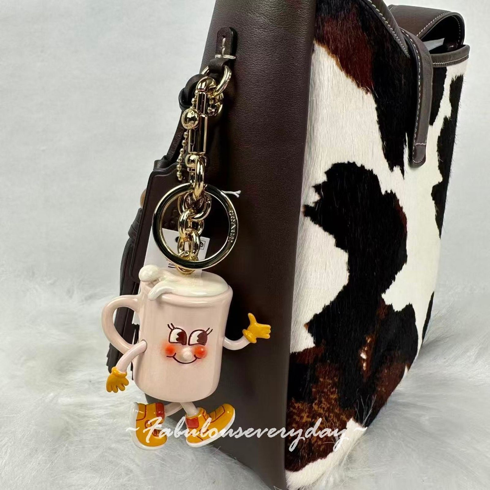Coach COACH Coffee Cup Bag Charm Lil Miss Jo Resin With Key Ring Size ONE SIZE - 1 Thumbnail