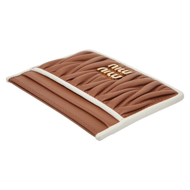 Miu Miu Miu Miu Matelasse Leather Card Pass Case Brown Size ONE SIZE - 6 Thumbnail