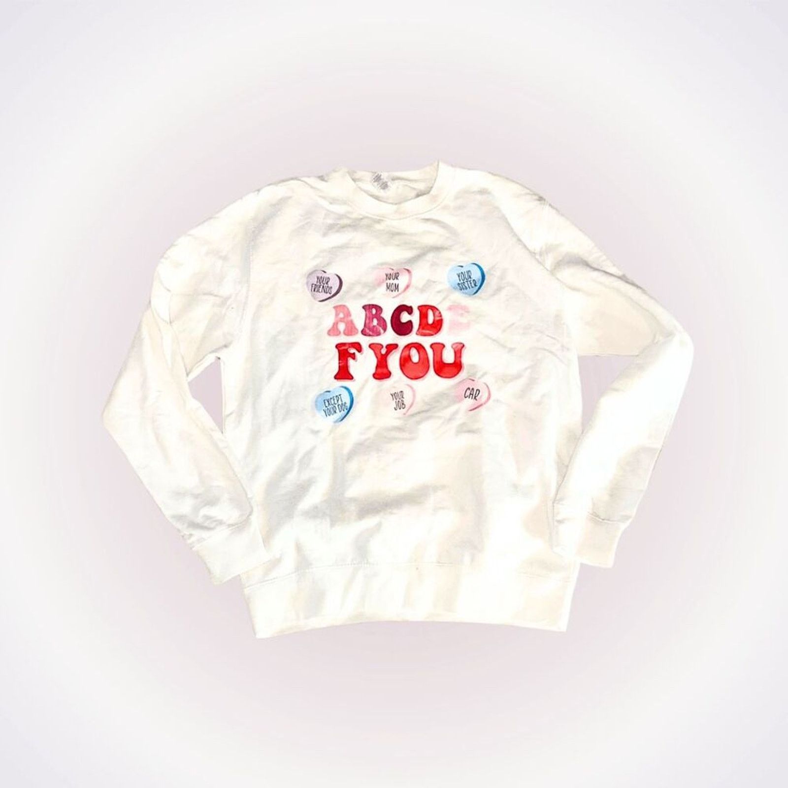 Other Etsy ABCDE FU Candy Heart Graphic Sweatshirt | Sz M Size M / US 6-8 / IT 42-44 - 1 Thumbnail
