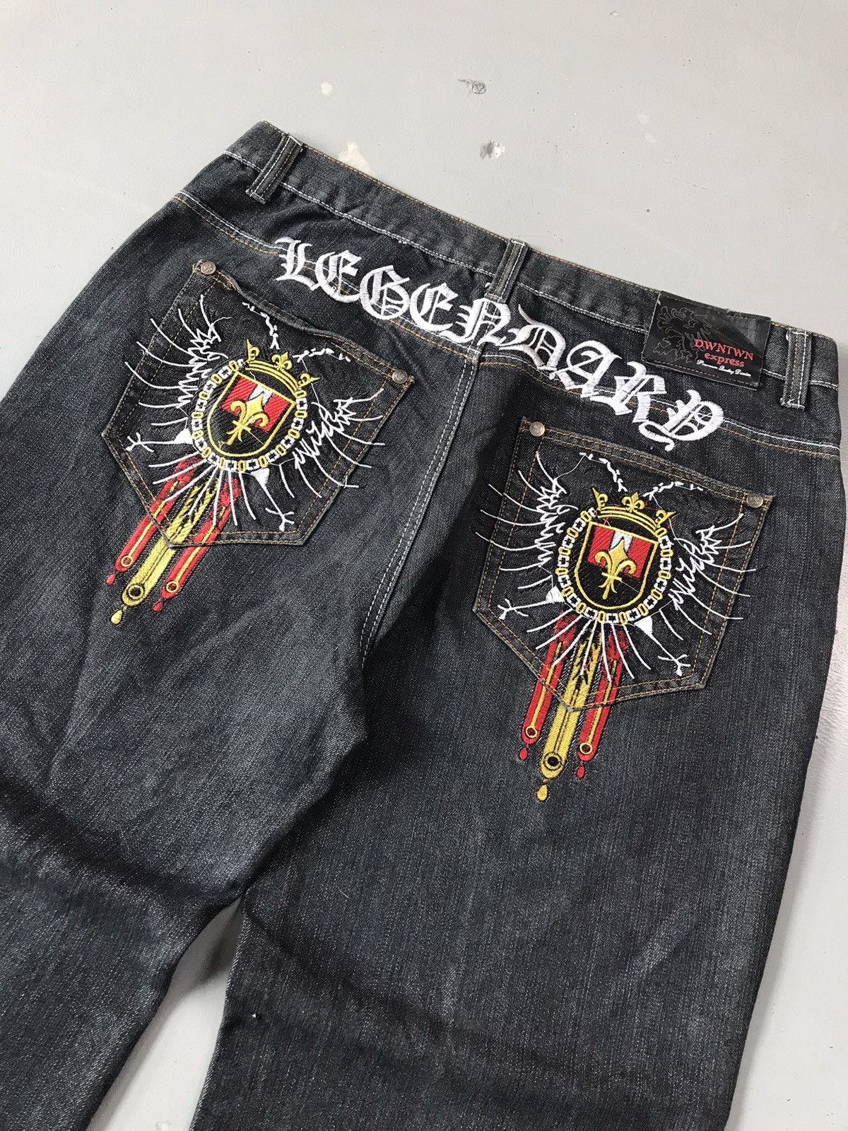 Vintage Vintage Downtown express crazy embroidered denim Size US 40 / EU 56 - 8 Thumbnail