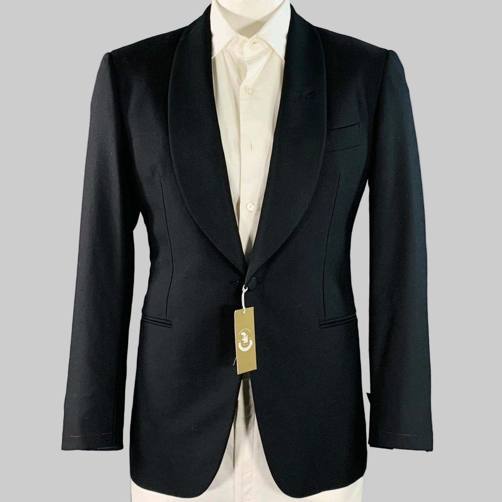 The Armoury Size 42 Black Wool Shawl Collar Single Button Sport Coat Size 42R - 1 Thumbnail