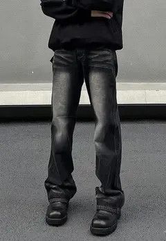 Other Black Washed Stacked Flare Denim Jeans Size US 32 / EU 48 - 6 Thumbnail