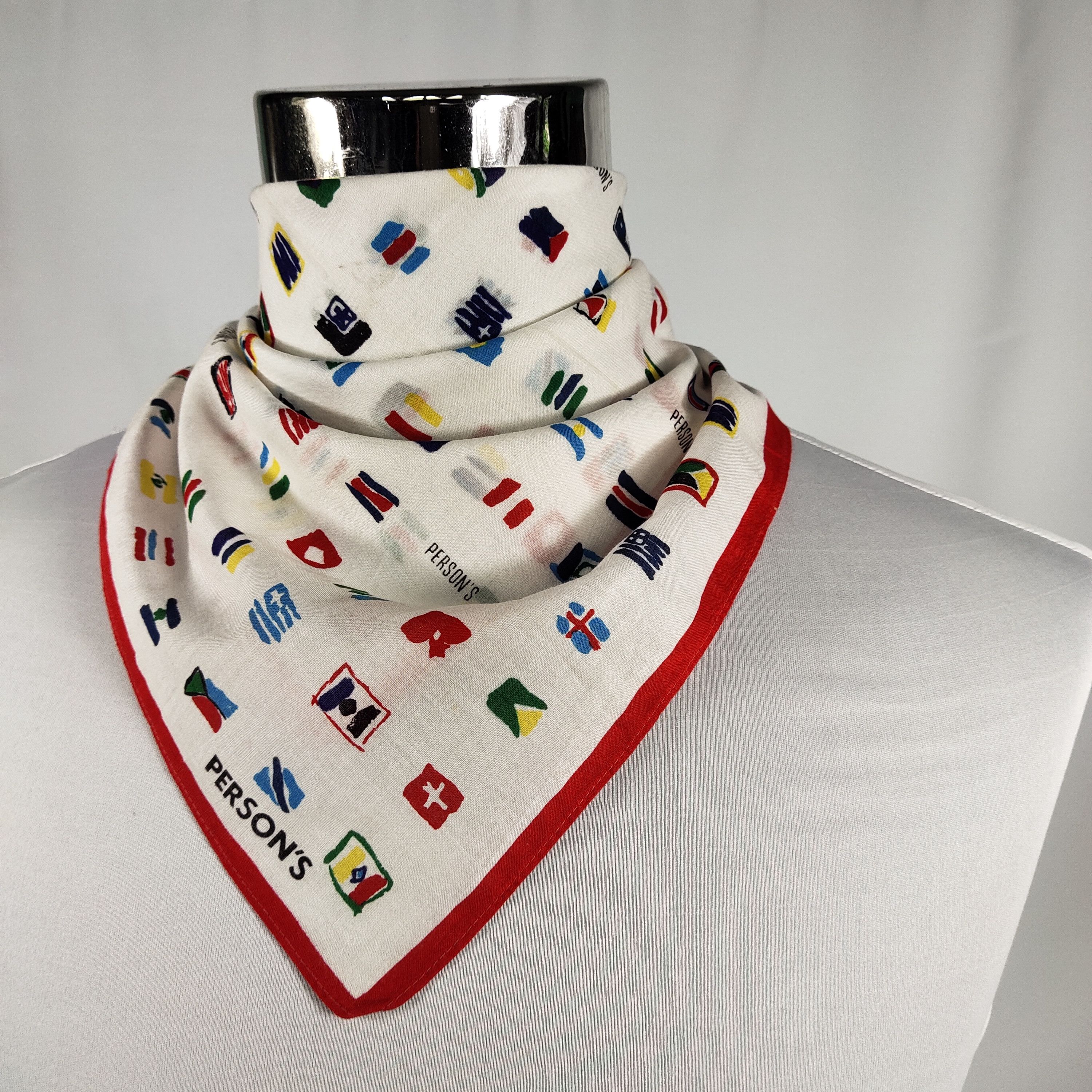 PERSON'S × Vintage Person's Handkerchief / Neckerchief / Bandana FZ052 Size ONE SIZE - 1 Thumbnail