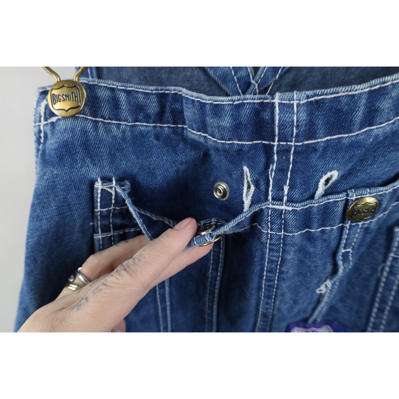 Vintage Vintage 90s Streetwear Distressed Wide Leg Denim Overalls Size US 44 / EU 60 - 7 Thumbnail