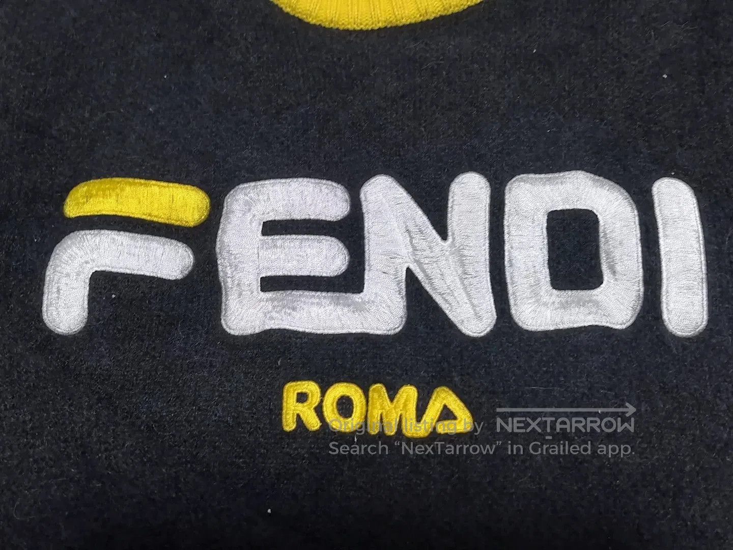 Fendi fendi black sweater with yellow collar. Size US M / EU 48-50 / 2 - 2 Thumbnail