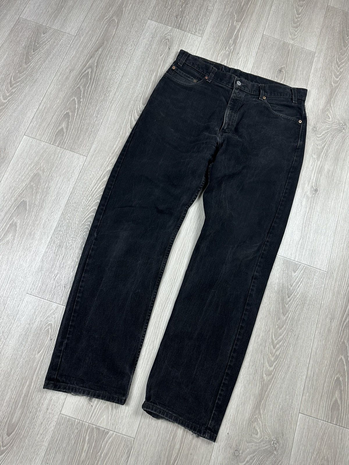 Levi's × Vintage Vintage Levi’s 505 Black Open Hem Denim Jeans Size US 36 / EU 52 - 3 Thumbnail
