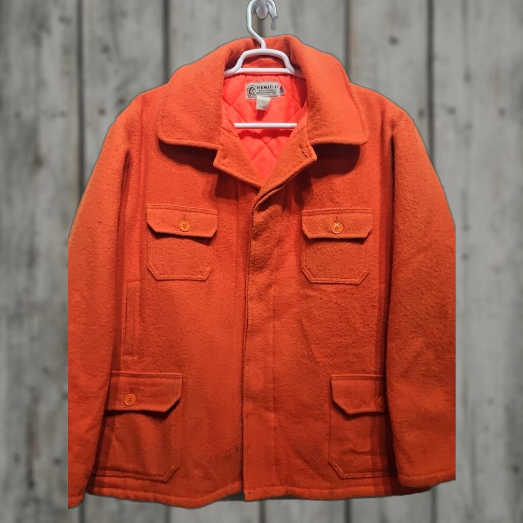 Vintage VINTAGE Bemidji Woolen Mills USA 100% Wool 301 Orange Coat Jacket Mens Size 50 Long Size US M / EU 48-50 / 2 - 1 Thumbnail