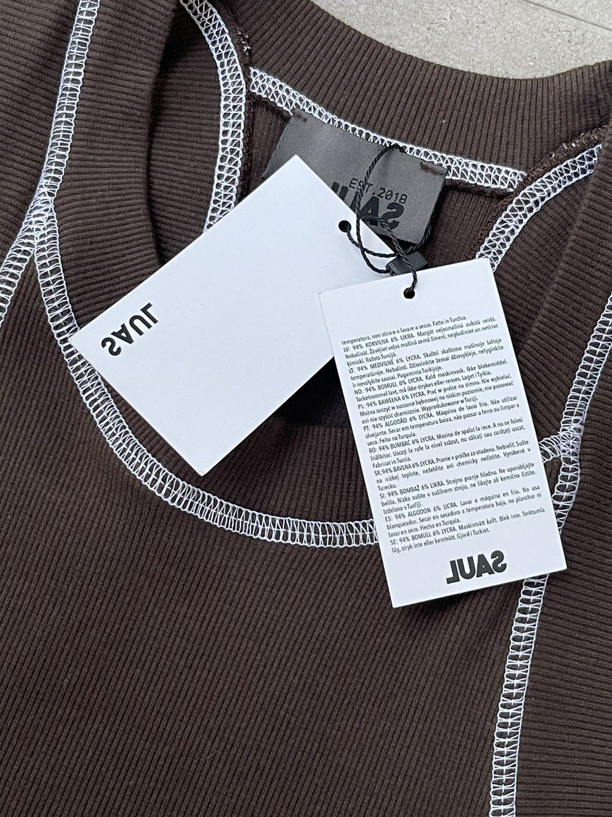 Saul Nash !DS! SS23 Saul Nash Brown Overlock Stitch Tank Top Size US S / EU 44-46 / 1 - 18 Thumbnail