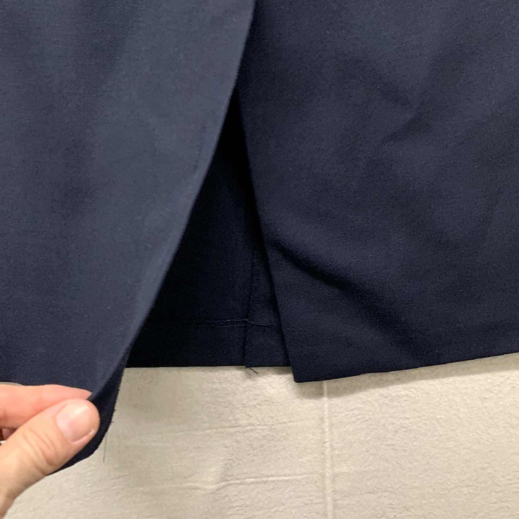 Vintage Womens Christy Girl Vintage Skirt Made USA Navy Blue Button Petite 12P Knee Length Tailored Pants No, sorry Size 34" / US 12 / IT 48 - 4 Thumbnail