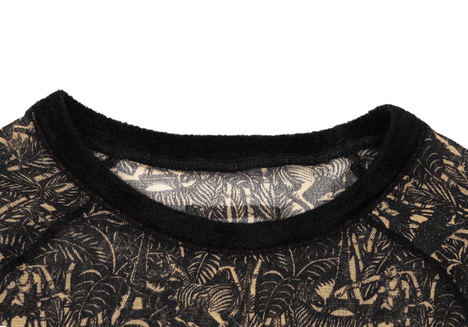 Jean Paul Gaultier Jungle Print Power Net Cut Sew Top in Black Brown Size M Size US M / EU 48-50 / 2 - 3 Thumbnail