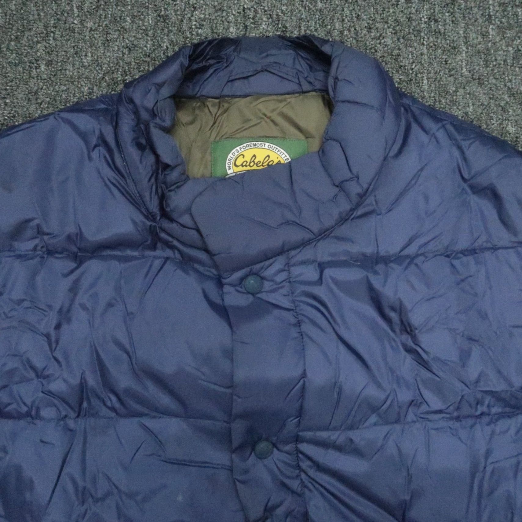 Vintage Cabela's Vest Mens XL Blue Goose Down 650 Puffer Snap Hiking Hunting Jacket/Coat Warmth Weight 650 Size US XL / EU 56 / 4 - 2 Thumbnail