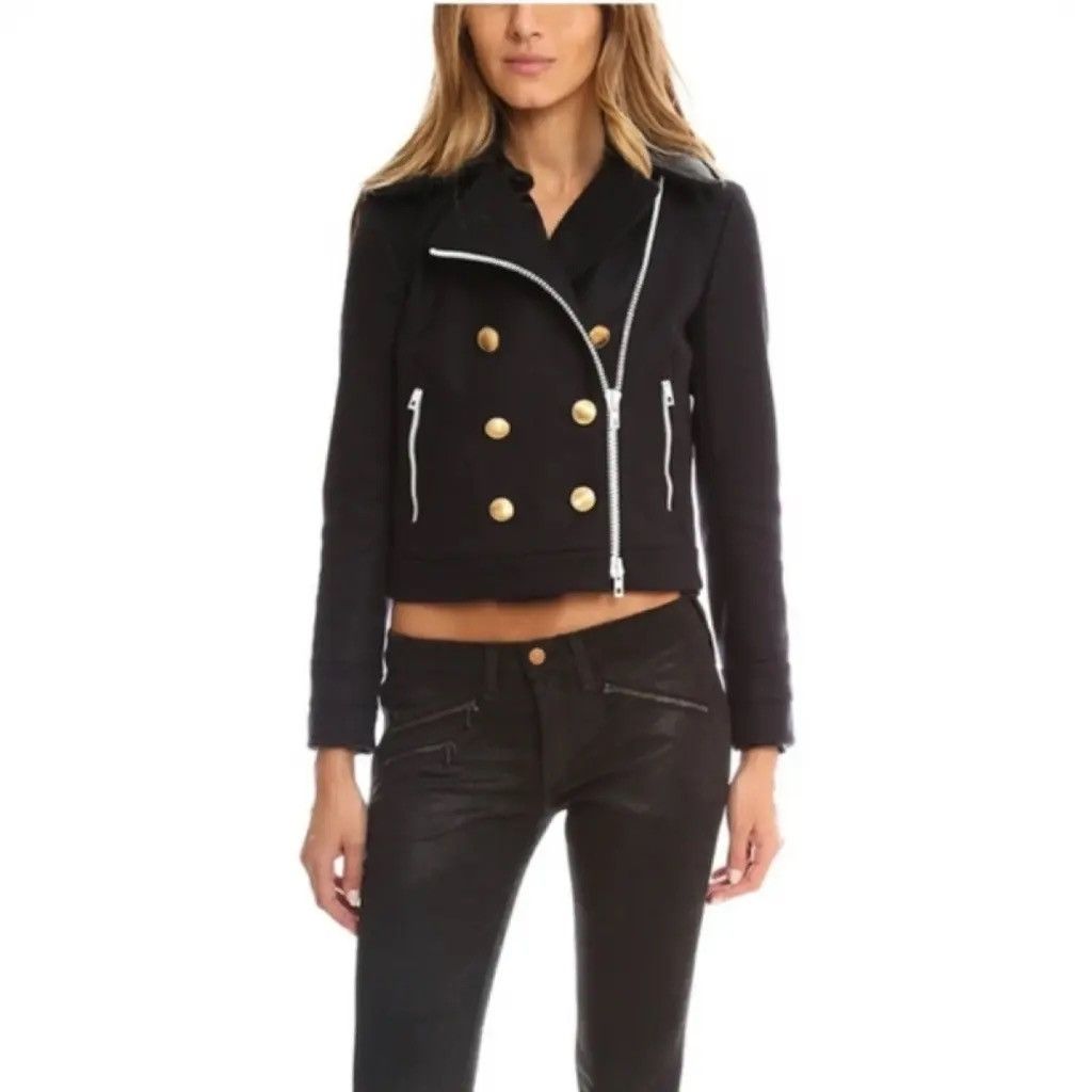 Rag Bone Wool Motorcycle Jacket Pea Coat Size